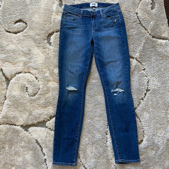 PAIGE Verdugo Distressed Ankle Jeans - Size 28 - Picture 1 of 10